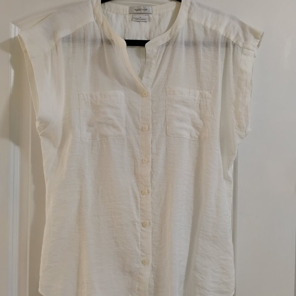 Van Heusen White Button-Down Blouse – Classic Workwear Staple